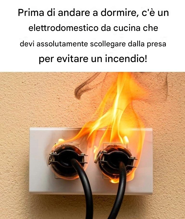 Questo elettrodomestico da cucina deve essere scollegato dalla presa prima di andare a letto per prevenire il rischio di incendio.