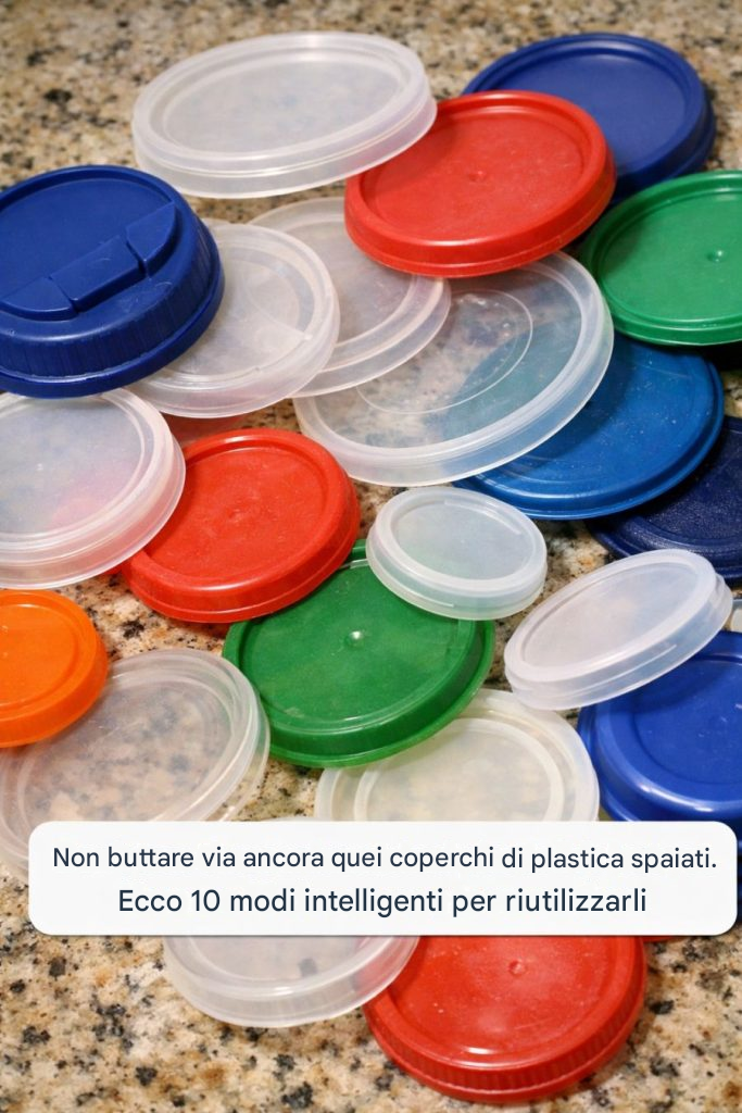 Non buttate via subito quei coperchi di plastica spaiati. Ecco 10 modi intelligenti per riutilizzarli.