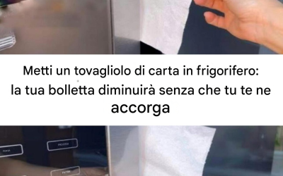 Metti un tovagliolo di carta in frigorifero: la bolletta si ridurrà senza che tu te ne accorga.