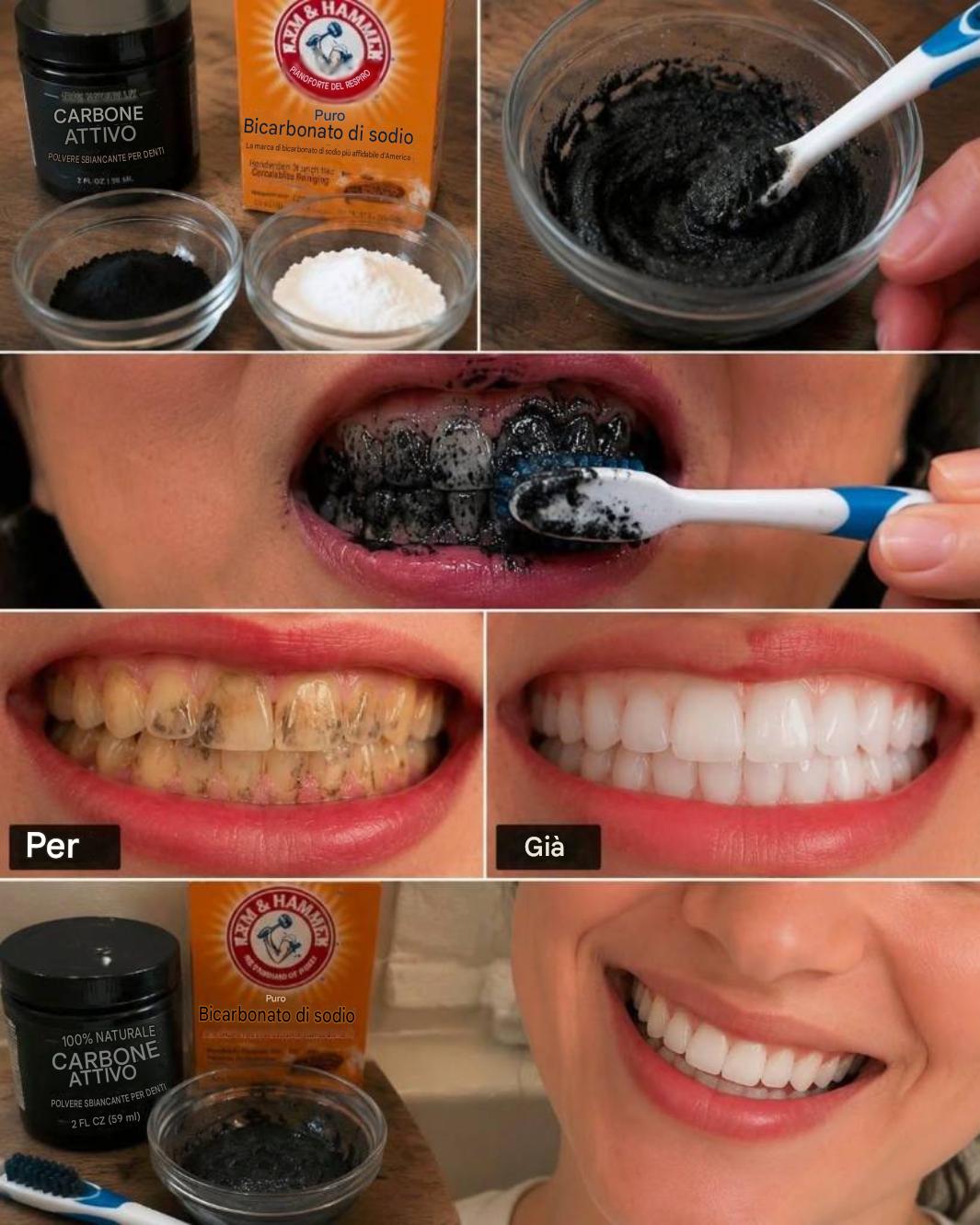 Dì addio ai denti gialli con questo duo sbiancante naturale.
